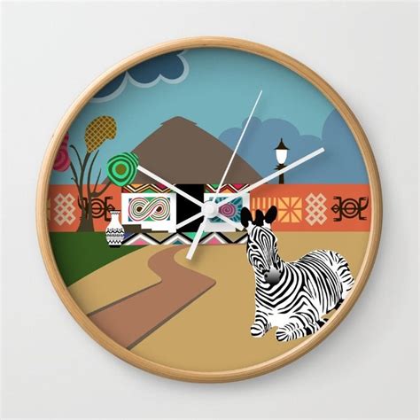 African Wall Clock Decor Art Print South African Art Clock Ndebele