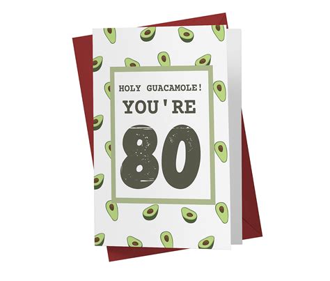Buy Funny 80th Birthday Card Funny Avocado 80 Years Old Anniversary