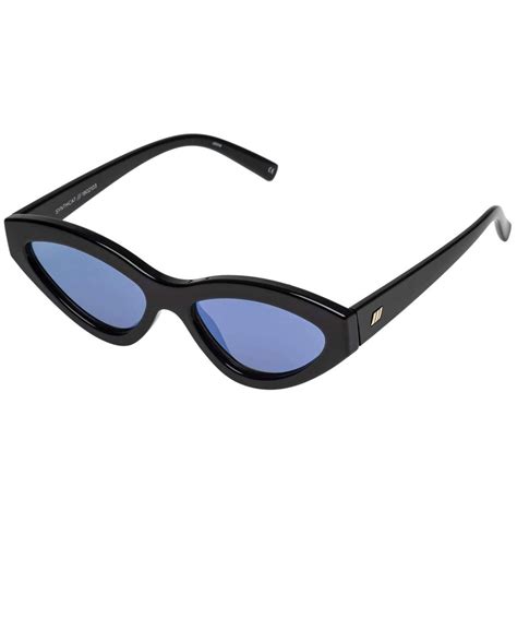 Le Specs Black Synthcat Mirrored Sunglasses Jules B
