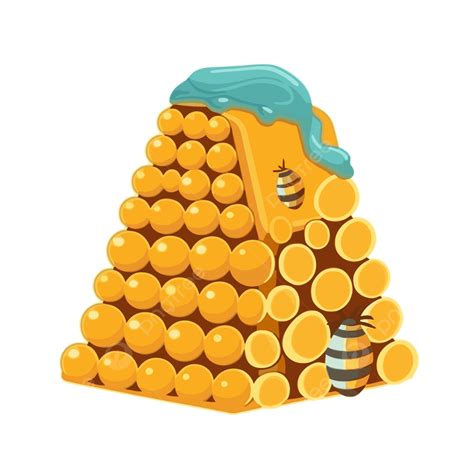 Honeycomb Beehive Clipart Bee Hive Is In A Yellow Pile Cartoon Vector