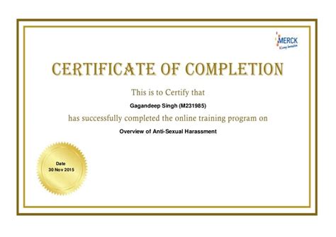 Certificate Sexual