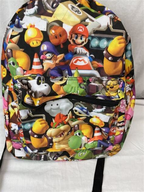 Super Mario Bros Backpack Mario Kart Yoshi Luigi 16 Euc Ebay