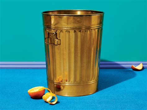 Gold Waste Can By Cb2