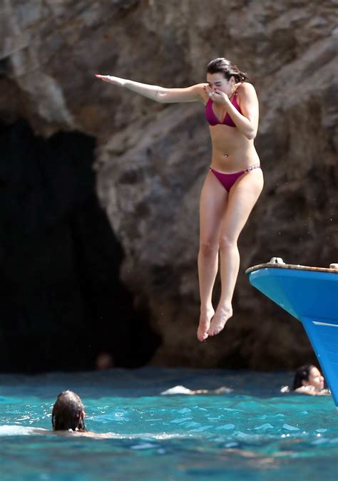 Dua Lipa In A Pink Bikini While Enjoying Summer Holiday In Capri Italy