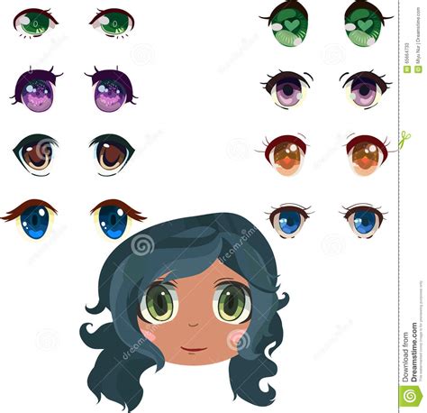 Anime Eyes Set Stock Vector Illustration Of Female Eyesight 65664733