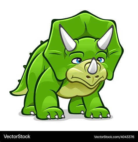 Cartoon Triceratops Royalty Free Vector Image Vectorstock
