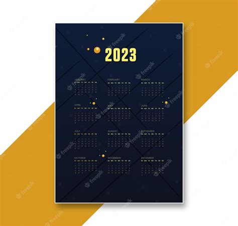 Premium Vector Modern 2023 Annual Calendar Template