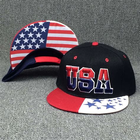 Usa American Flag Snapback Cap Adjustable United States Tennis Cap Hat
