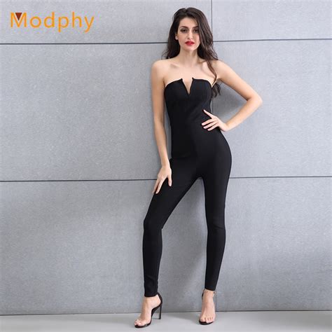 New Women Sexy Busty V Neck Full Length Off The Shoulder Bandage