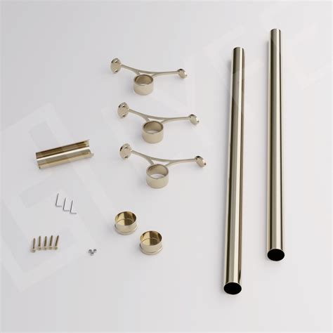 Custom Polished Brass Bar Foot Rail Kit High Quality Metal Etsy