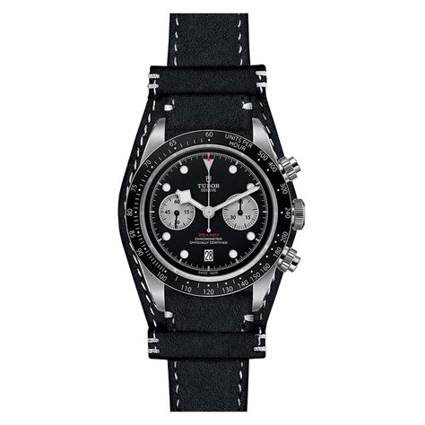 Tudor Black Bay Chrono 41mm Black Dialleather Strap Watch