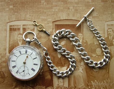 Antiques Atlas Large Antique Silver Waltham Pocket Watch And Chain