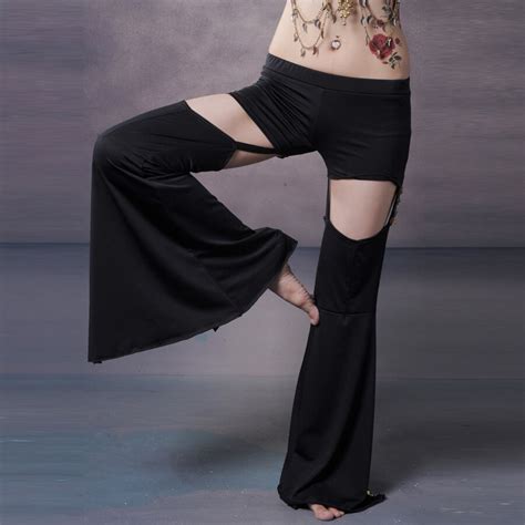 Sexy New Tribal Belly Dance Pants Black Practice Pants Elastic Waist