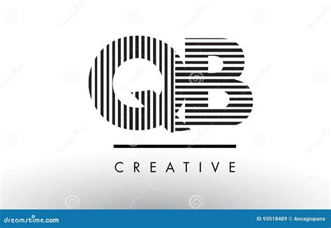 qb q b black and white lines letter logo design stock vector illustration of corporate