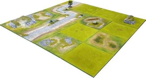 4x4 Modular Painted Terrain Board For Wargames And Rpgs