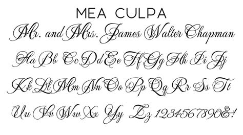 Mea Culpa Script Font Tattoo Lettering Hand Lettering Lettering Ideas