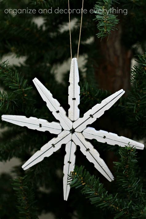 Clothespin Snowflake Ornaments Organize And Decorate Everything