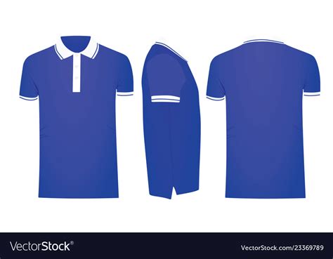 Blue Polo T Shirt Template Royalty Free Vector Image