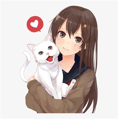 Download Transparent Brown Hair Anime Catgirl Drawing Anime Girl With