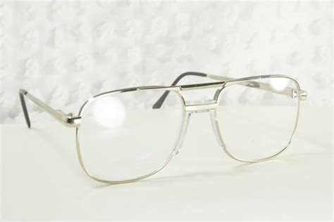 80s Glasses 1980s Aviator Eyeglasses Mens Silver By Diaeyewear