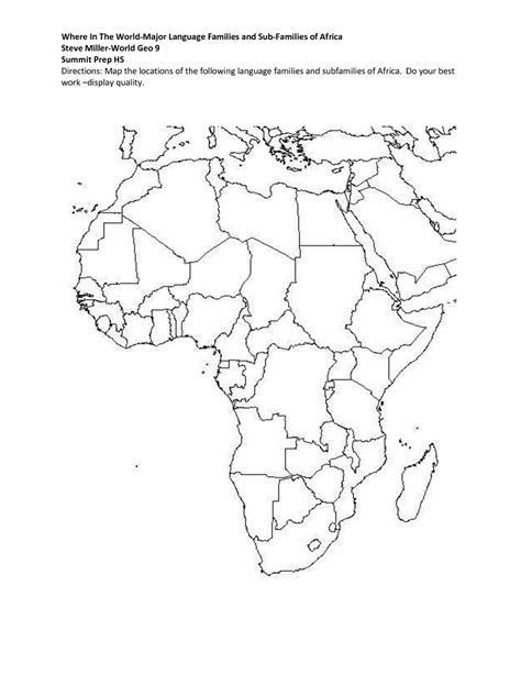 Blank Physical Map Of Africa Unit 4 Mr Reid Geography For Life