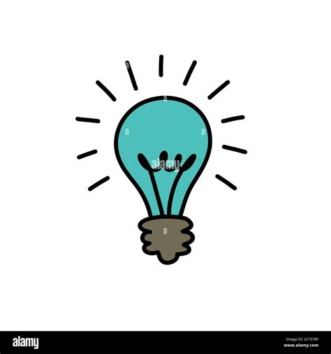 Light Bulb Doodle Icon Vector Illustration Stock Vector Image Art