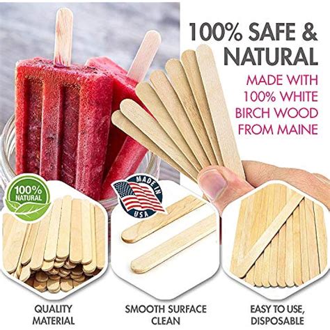 Popsicle Sticks 1000pc 4 12 Length Food Grade Wooden Ice Cream