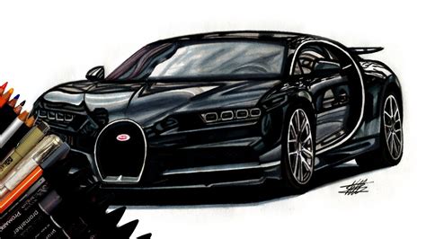 Realistic Car Drawing Bugatti Chiron Time Lapse Drawing Ideas