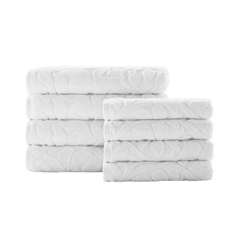 Home Decorators Collection Turkish Cotton White 8 Piece Sculpted Bath Towel Set Txtrd8pcswht The