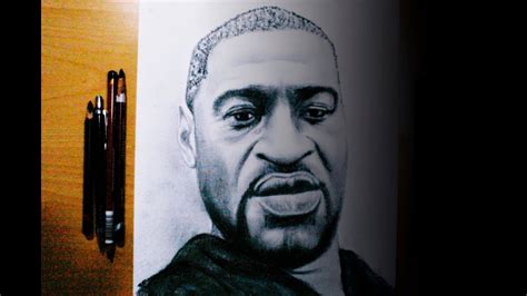 George floyd was honoured with a moment of silence in the city where he died at the hands of police one year ago as his family. KARAKALEM PORTRE ''GEORGE FLOYD''/george floyd drawing ...