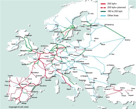 High Speed Train Map Europe World Map
