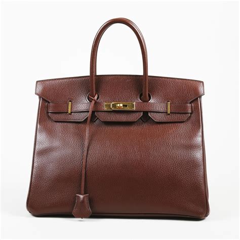 Lyst Hermès Vintage Birkin 35 Fauve Courchevel Leather Bag In Brown