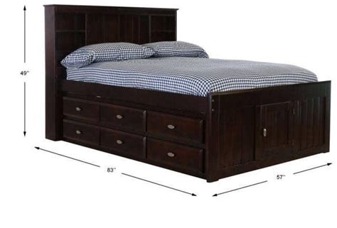 Elizabeth Espresso Full Size Captains Bed With Storage Drawers