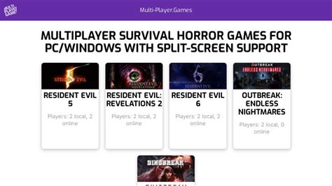 Multiplayer Survival Horror Games For Pcwindows With Split Screen