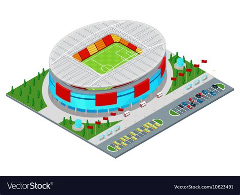 isometric football soccer stadium building vector image