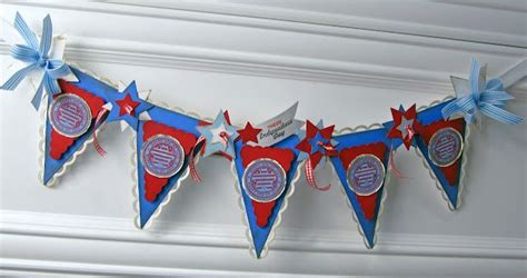 A Patriotic Banner In Red White And Blue Using Products By