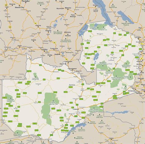 Mapa Detallado De Zambia Mapa Detallado Zambia Frica Oriental Frica
