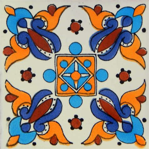 Arely 2 Mexican Ceramic Handmade Folk Art Tiles Tilesandtiles