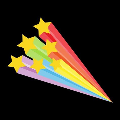 Premium Vector Shooting Star With Rainbow Color Vector