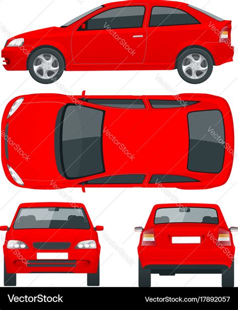 Set Of Sedan Cars Isolated Car Template For Car Vector Image