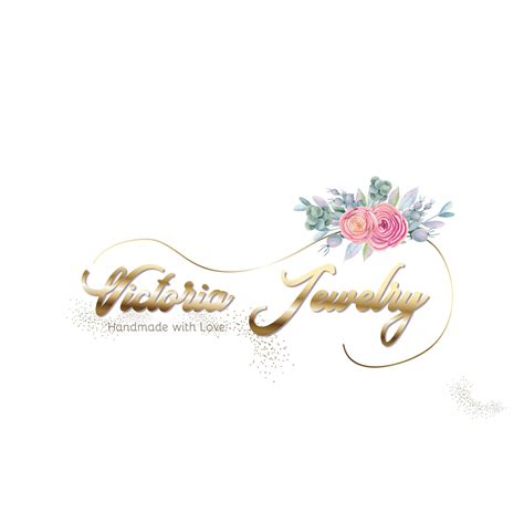 Jewelry Handmade Logo Design Custom Logo Design Metal Gold Pink