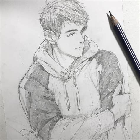 Udin Get 24 42 Sketch Drawing Handsome Boy Pics 