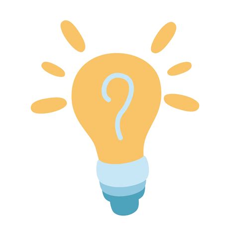 light bulb lamp icon with question mark inside hint symbol problem solution icon in comic style