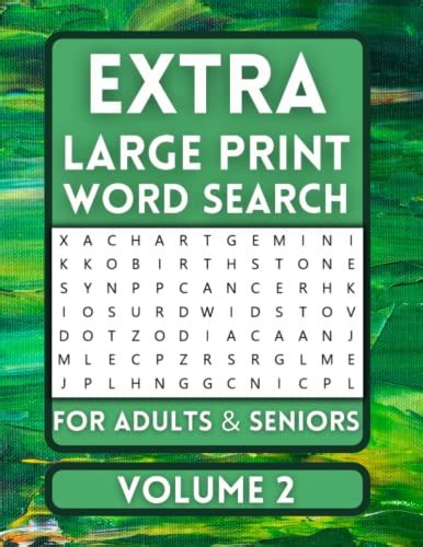 Extra Large Print Word Search For Adults And Seniors Volume 2 45 Full