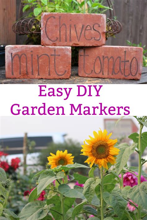 Diy Garden Markers Using Bricks One Hundred Dollars A Month