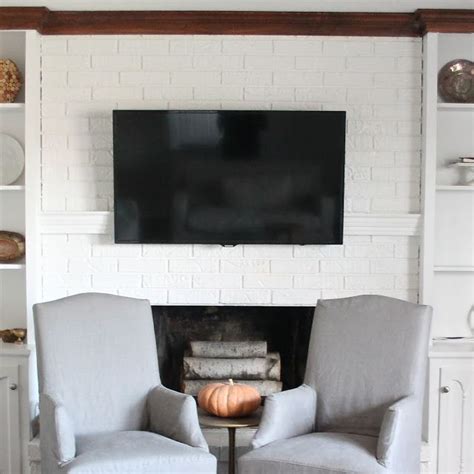 Easy And Inexpensive Diy Mantel To Conceal Tv And Cable Cords Via