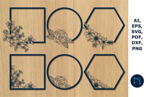 Laser Cut Flower S Frame SVG Bundle Graphic By NGISED Creative Fabrica