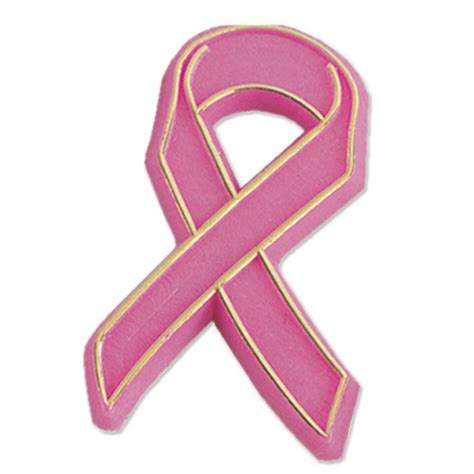 Pink Ribbon Plastic Breast Cancer Awareness Lapel Pins Positive