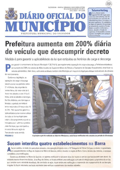 Diario Oficial Do Municipio De Salvador Bahia