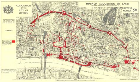 City Of Londonpost War Reconstruction Planned Land Acquisition 1944